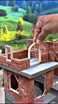 #miniature🏘️ Mini Concrete Staircase Build 😍 | Satisfying Tiny Construction Process #Shorts #viral