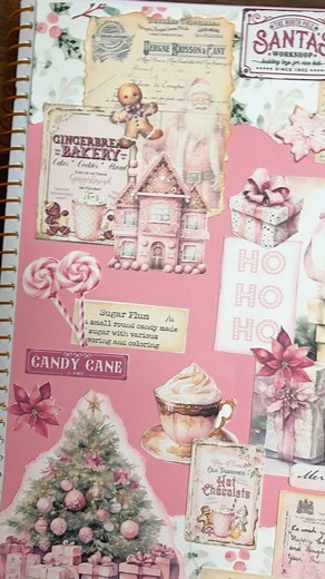 Pink Christmas Themed 🎀🎄 #scrapbooking #junkjournal #pinkchristmas | Scraps Of Serotonin