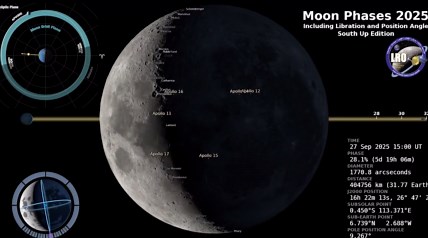 Time-Lapse Of The Moon Phases From South Up In 2025 Full-Year