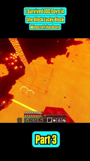 I Survive 100 Days in One Blokc Lucky Block in Minecraft Hardcore #minecraft #survival #fyp #mcyt