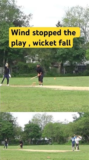 Wind stopped the play wicket fall #grassrootscricket #trackandfield #softball #riseofrugby #trackath