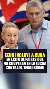 46K views · 638 reactions | EEUU incluye a Cuba en lista de países que no cooperan en la lucha contra el terrorismo. De acuerdo con el Departamento de Estado, el régimen cubano se negó a discutir con EE. UU. el regreso de al menos 11 fugitivos de la justicia estadounidense que se esconden en la isla, que incluye a personas acusadas de terrorismo. | ADN Cuba | Facebook