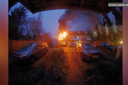 Watch shocking moment e-bike explodes and sparks devastating house fire in seconds