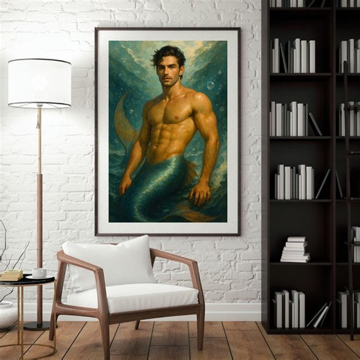 Merman Art Print: Gay Fantasy Ocean Decor (digital Download) - Etsy