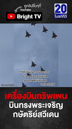 ฝูงบินกริพเพน บินเทิดพระเกียรติ 80 พรรษา สมเด็จพระราชาธิบดีคาร์ลที่ 16 กุสตาฟ