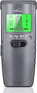 Stud Finder Wall Scanner, VIVREAL 4 in 1 Electric Wood Detector with LCD Display Beam Finder Center Finding & Sound Warning for Wood AC Wire Metal Studs (Grey)