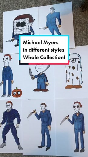 Michael Myers in Different Animation Styles Prints Collection