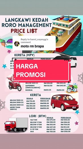Harga Tiket Roro Langkawi 2024: Cara Bawa Motor ke Pulau Langkawi