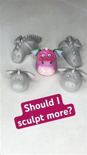 Tiny Dragon Sculptures – Should I Make More or Start Painting? #polymerclay #miniatures #artshorts