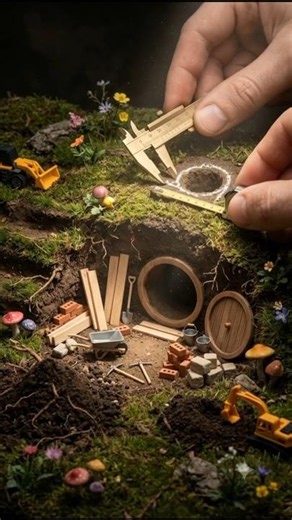 Miniature Hobbit House Construction Timelapse | Building a Tiny Fantasy Home Underground