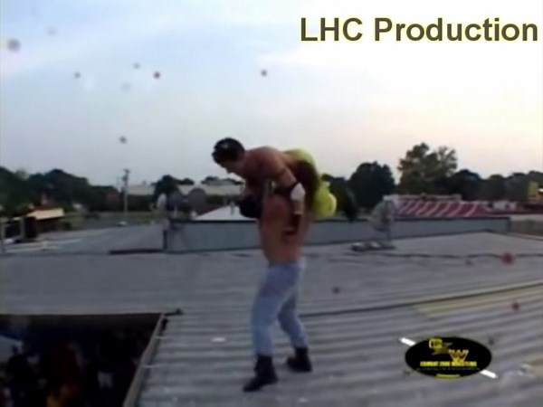 Zandig and "Sick" Nick Mondo with the most disgustingly dangerous spot I think I've ever seen.