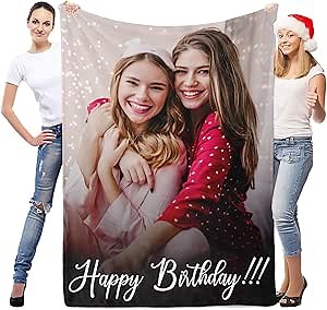 Custom Blanket with Photo, Personalized Photo Blanket, Customized Blankets, Customizable Picture Blankets, Personalized Birthday Gifts for Women