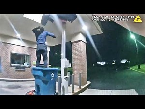 Bank Robber Trying To Escape Police Falls Through Ceiling and into Recycling Bin