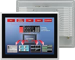 12.1-Inch Industrial Touch Screen Monitor, Ratio 4:3 Embedded PCAP Touchscreen Monitors | 10-Point Touch | No Drive, Plug and Play | IP65 Front | HD-MI VGA USB Port
