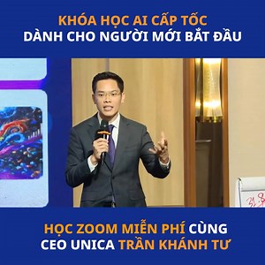 KHÓA HỌC AI CẤP TỐC TỪ A – Z DÀNH CHO NGƯỜI MỚI BẮT ĐẦU 🎯 THỰC CHIẾN 100% – DỄ HIỂU – ỨNG DỤNG NGAY 🔹 Bạn là người mới? 🔹 Bạn chưa biết gì về AI? 🔹 Bạn nghĩ mình không rành công nghệ? Đừng lo. Chỉ sau 2 buổi học cấp tốc, bạn sẽ có công cụ thay đổi cuộc sống công việc và thu nhập của mình. 🛑 KHÓA HỌC NÀY DÀNH RIÊNG CHO BẠN NẾU BẠN MUỐN: ✅ Làm quen với AI & ChatGPT từ số 0 ✅ Biết cách ra lệnh đúng để AI làm đúng (Prompt chuẩn – hiệu quả gấp 10 lần) ✅ Viết content, tạo video, làm hình ảnh... m