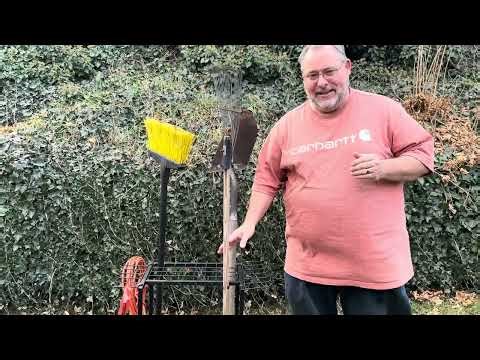 3-tier garden tool rack for tidy garages & sheds