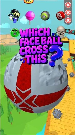 which face ball cross this big ball bridge❓#goingballs #shorts