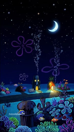 Bikini Bottom feels more like home than the real world🌙🫧 tutorial download 👉🏻@Live Wallpaper #cartoon #cartoonvibes #spongebob #bikinibottom #chillvibes