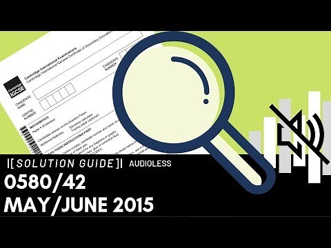 0580/42 May/June 2015 Marking Scheme (MS)