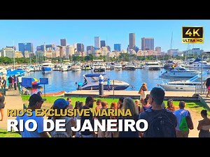 Relaxing Morning Walk at Rio’s Exclusive Marina 🇧🇷 | 4K Beautiful Tour | Brazil Walking Tour
