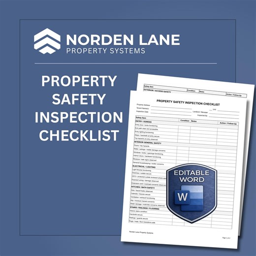 Property Safety Inspection Checklist Editable Word PDF Landlord Inspection Form Rental Property Template - Etsy UK