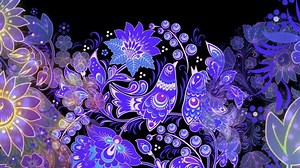 Russian pattern, colorful ornament, Hohloma, 4K loop