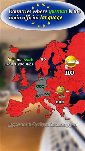 Countries where German is the main official language #shorts #europe #map #mapping #smoothmap #viral