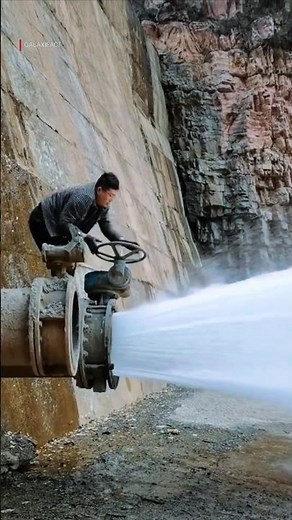 Why Workers Open Dam Bottom Gates by Hand? Dangerous Water Pressure Explained! #shorts