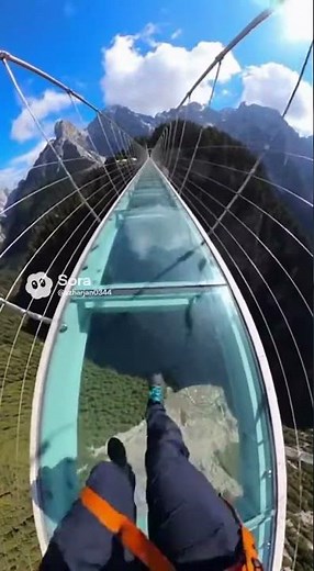 POV: Walking on a Glass Bridge 1,000 Feet Above 😱 #sora