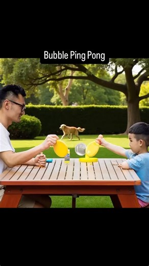 The OVJ Magic Bubble Ping Pong Set transforms ordinary bubble play into an exciting, hands-on game. Designed for children, this set lets players blow, catch, and bat bubbles as if they were ping pong balls, creating endless moments of laughter and fun. Each set includes two red paddles with blue handles for interactive play, a bubble wand, a bottle of bubble liquid, a small dish for dipping, and a green funnel-style blower. The compact box, measuring approximately 19 cm by 19 cm by 5 cm, makes i