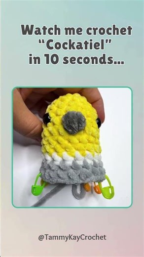 Watch me crochet "Cockatiel" in 10 seconds. This beautiful bird is part of my Sittin'...