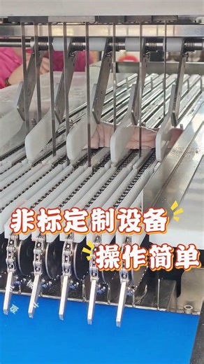 九盈机械多段锯锯骨机猪蹄切块，八条锯同步切段，切面平整，支持非标定制 Multi-Segment Bone Saw – Pig Trotter Blocking