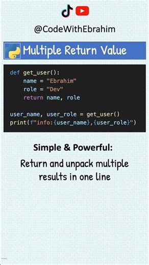 Python: Did you know Python can return multiple values at once? 🤯🐍