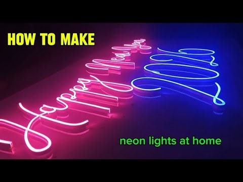 How to make neon light at home||happy new year neon light||