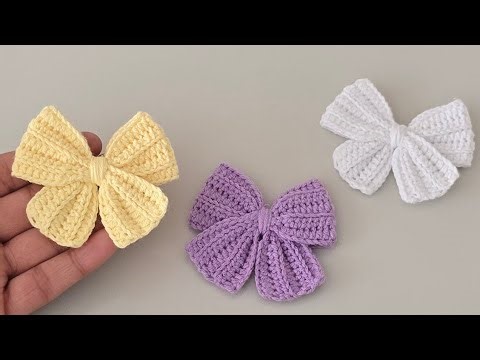 🎀Crochet Bow Pattern for Hair Clips | Beginner Friendly