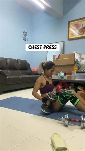The Chest Press is a push exercise that mainly targets your chest (pectorals), with help from your shoulders (front delts) and triceps. You can do it with a barbell, dumbbells, or machines. ⸻ 🏋️‍♀️ Dumbbell Chest Press (Bench Press Style) 1. Setup • Lie flat on a bench, feet flat on the ground. • Hold a dumbbell in each hand, resting them on your thighs first. • Press the dumbbells up above your chest, arms straight but not locked out. 2. Descent (Lowering) • Slowly bend your elbows to about 75