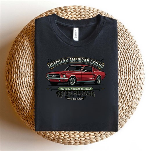 Vintage 1967 Ford Mustang Fastback T-shirt, Classic American Muscle Car Graphic Tee, Retro Mustang 1964 Shirt, Gift for Car Enthusiast Dad - Etsy