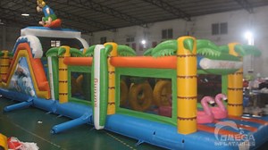 🏷 Beach Run Obstacle Course for Sale ONLY 💰 Price: $2287 📐Size: 50x10x18FT (15x3x5.5M) 🔎Pls check out 2000 designs of #commercialgrade #inflatables from www.omegainflatables.com and feel free to contact us for more discounts! | Omega Inflatables Factory