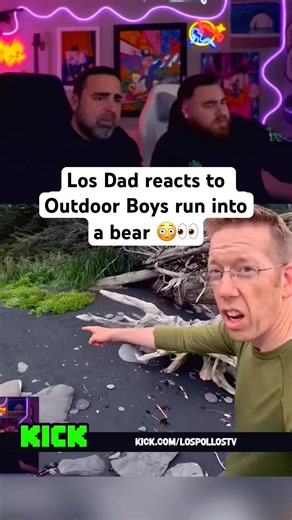 Los Dad reacts to Outdoor Boys RUN Into BEAR 😨 #lospollostv #funny #viral