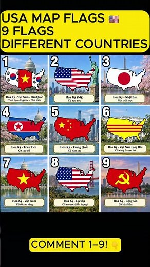 🇺🇸 USA Map Flags 🤯 9 Different Flags! #Shorts #USA #USAMap #Flags #WorldFlags #Geography #Shorts