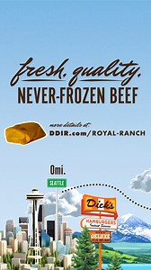 1.6K views · 272 reactions | Two brands with the same values! Taste our burgers made with local Royal Ranch Beef NOW! | Dick's Drive In Restaurant | Facebook