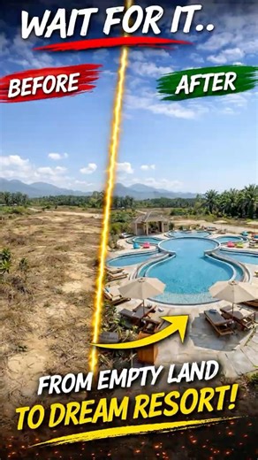 Barren Land to Beautiful Water Resort! Unreal Makeover 🔥