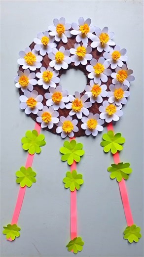 DIY Beautiful Paper Flower Wall Hanging | Easy Room Decor Idea 🌸