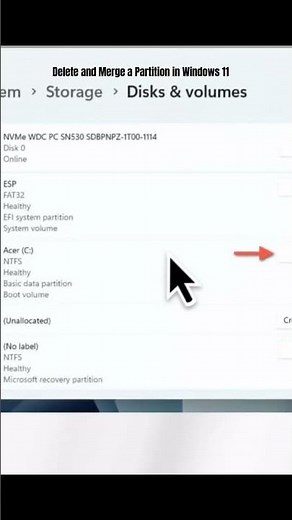 Delete and Merge a Partition in Windows 11