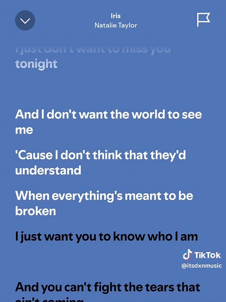 Explore Natalie Taylor's 'Iris' Cover Lyrics