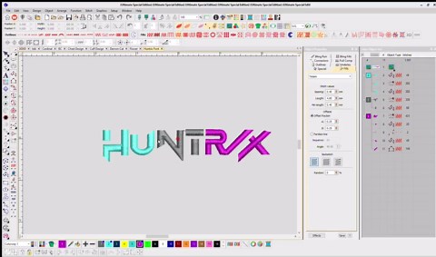 Huntrix Text Embroidery Pattern, Modern Logo Stitch Design, Minimal Brand Typography File - Etsy