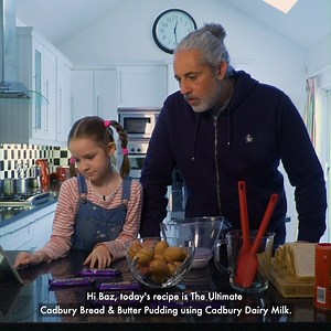 76K views · 278 reactions | "Emmm... Dad you weren't supposed to add it all..." The challenge has begun! Baz Ashmawy and his daughter Mahy are following our master baker Lili Forberg's video to create The Ultimate Cadbury Bread & Butter Pudding! Take a look and see how they do! 珞 | Cadbury Dairy Milk | Facebook
