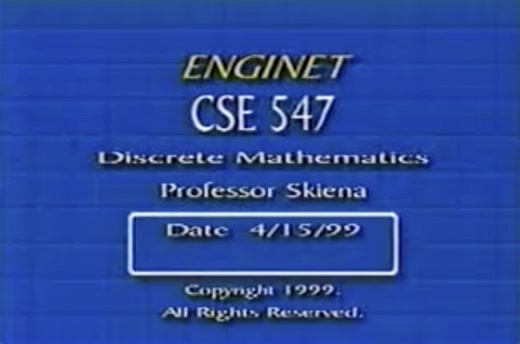 (具体数学 | 离散数学) CSE547 - Discrete Mathematics - 1999 SBU