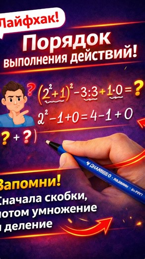 Анушик| Репетитор| математикa| 4-10 классы| on Instagram: "Порядок выполнения действий! #математика #алгебра #репетиторпоматематике #репетиторонлайн"