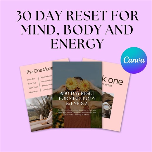 30 Day Holistic Wellness Challenge | Mental Health, Healthy Living, Faith, Fitness, Glow Up, Wellness Journal, Health & Mindfulness Planner - Etsy